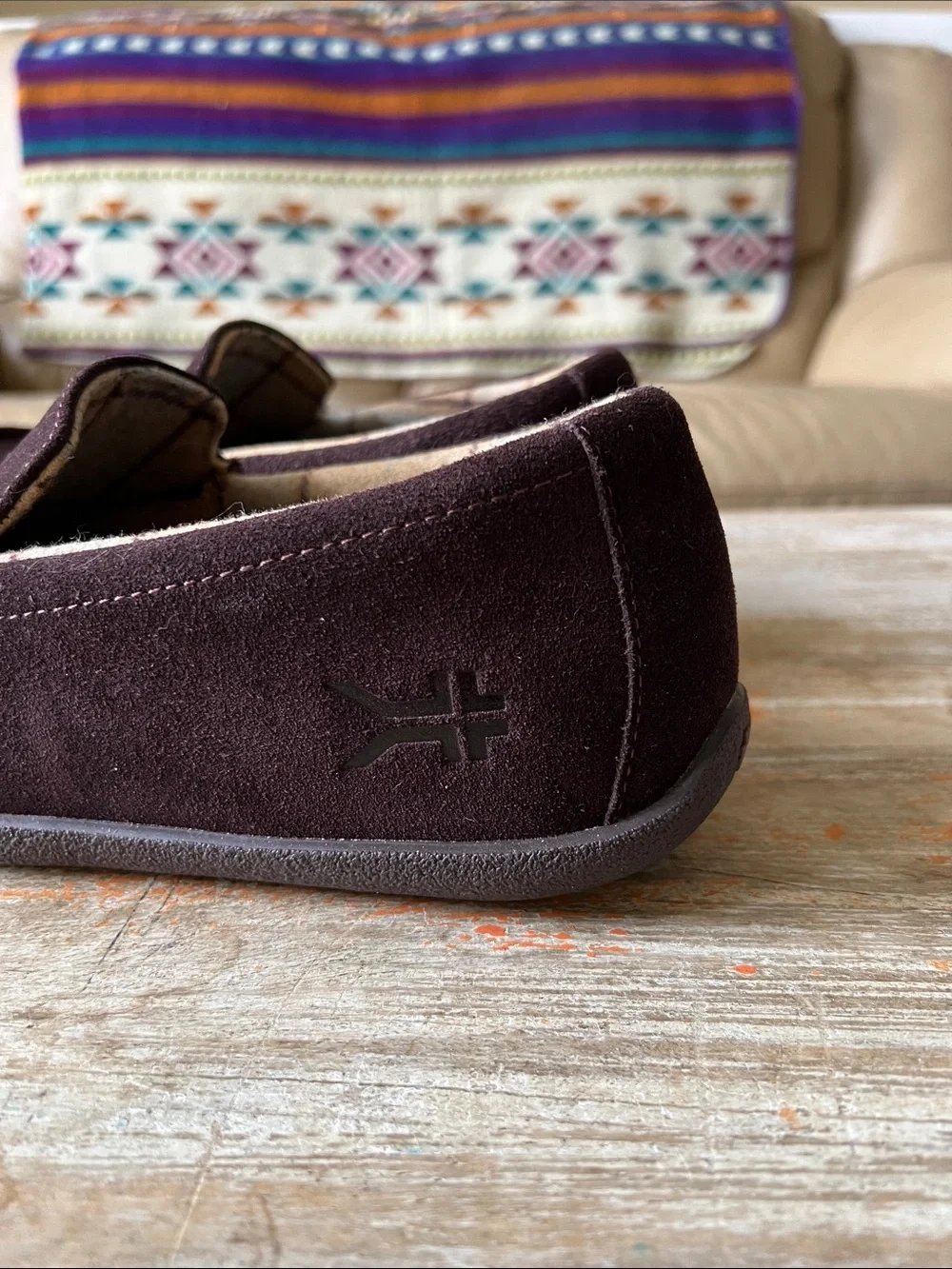 KURU Loft Brown Suede Men's Moccasin Slip-on Shoes Size 10